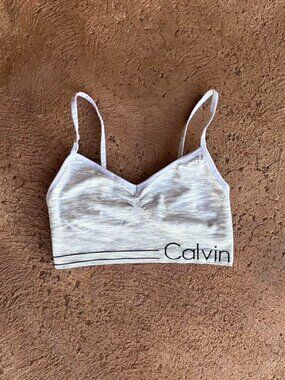 calvin klein white sports bra